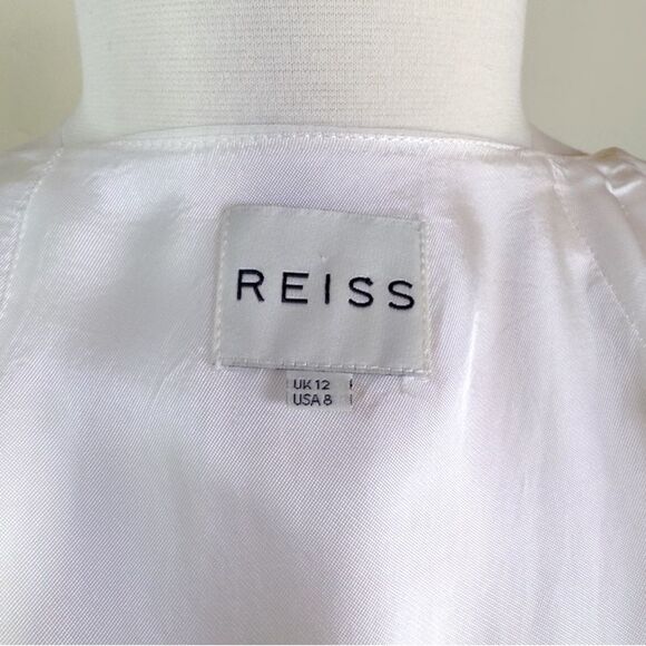 REISS Nanette Zip Frill Midi Dress Kate Middleton Engagement Ruffle Wrap Classic - Picture 13 of 16